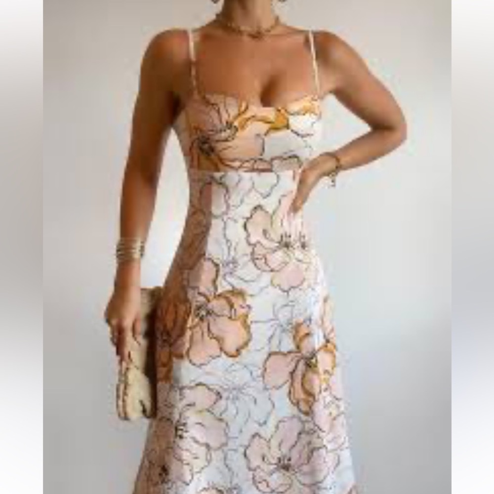 Nwt AMALIE carietta midi Linen blend showpo dress - Picture 2 of 14